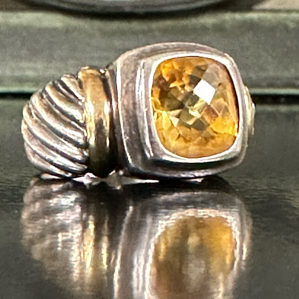 WOW POSHMARK Authentic David Yurman 14K Gold & Sterling Silver Citrine Gold Ring
